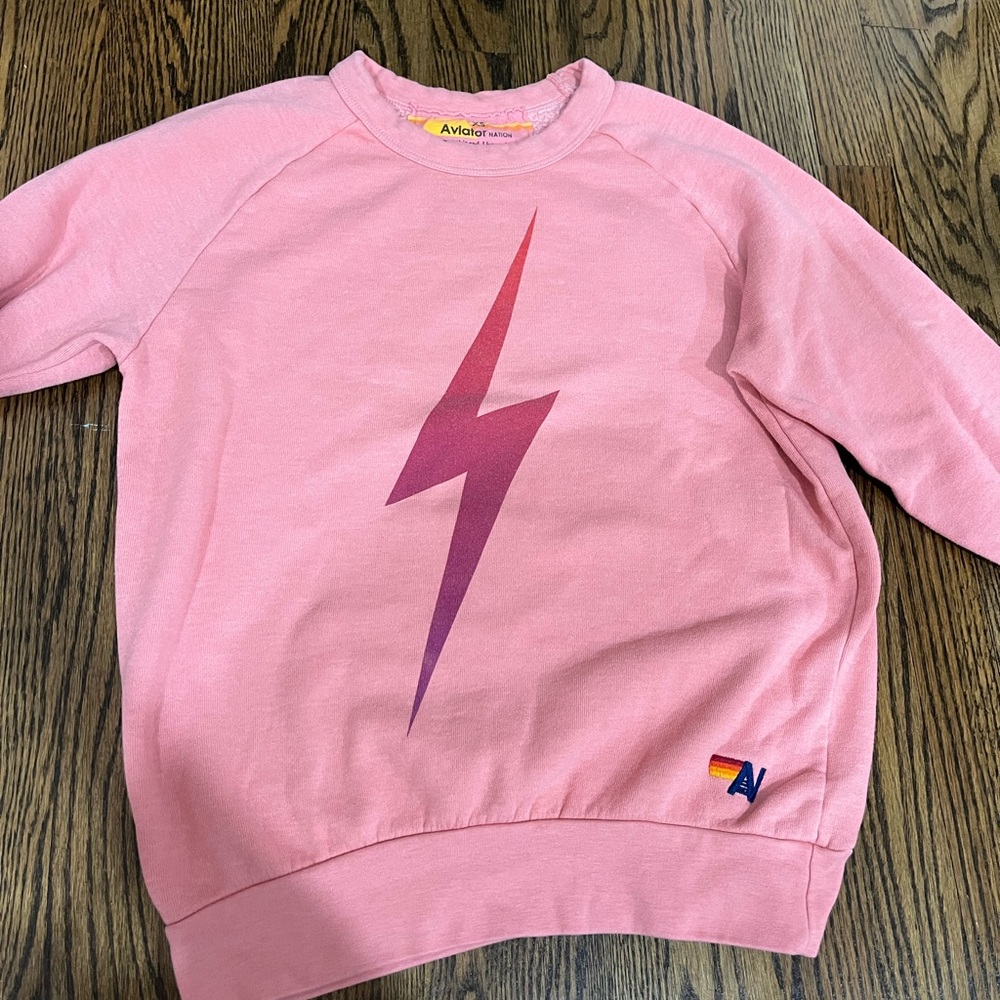 Aviator Nation Pink and Purple Lightning Sweatshirt